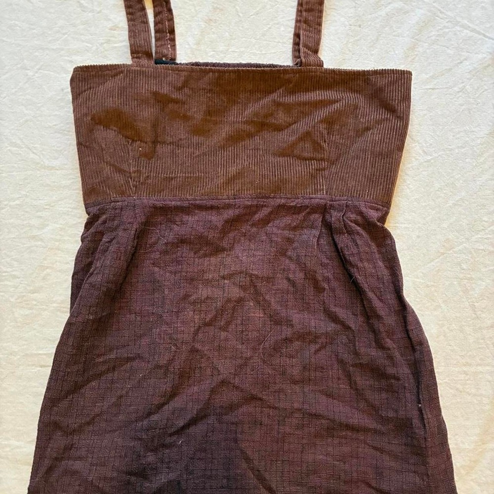 Brown corduroy cotton tank top